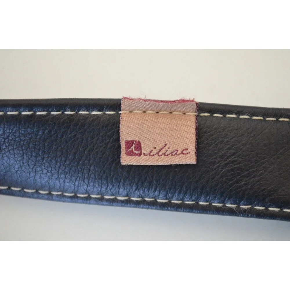 Rare VTG Iliac Golf Soft Black Leather Belt  USA Made Unbranded Gripper Buckle